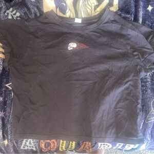 Vibe Brownish Grayish Crop Top with Racecar graphics on the back